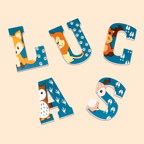 Personlig Lovely Animal Alphabet Nursery väggdekoration för baby rum dekorationer gåva för ny mamma / baby