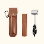 Custom Bushcraft handskruvmejsel med läderfodral