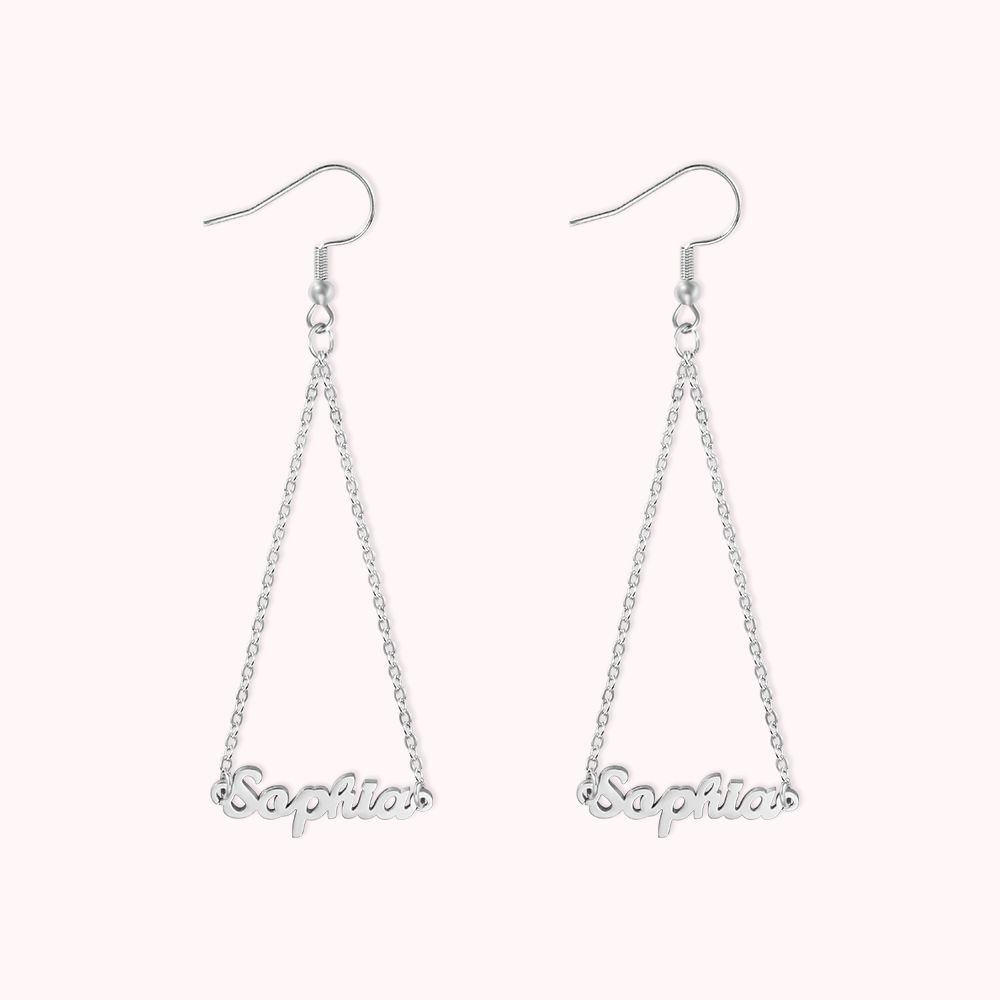 Nom personnalisé Boucles d'oreilles triangle