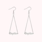 Custom Name Triangle Dangle Earrings