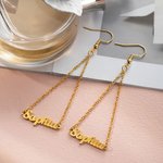 Custom Name Triangle Dangle Earrings
