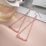 Custom Name Triangle Dangle Earrings