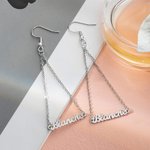Custom Name Triangle Dangle Earrings