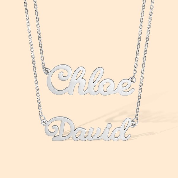 Collar personalizado con nombre en dos capas