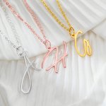 Collier Personnalisé Femme Lettre Cadeau pour Petite Amie