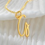 Collier Personnalisé Femme Lettre Cadeau pour Petite Amie