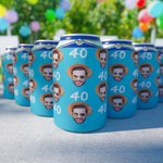 Personalised 12oz Portrait Can Cooler Sleeve with Age and Text Party Favors Birthday Gift for Friends