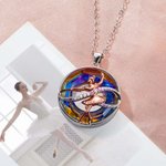 Collier en Argent Sterling Personnalisé avec Gravure et Cristal Pendentif de Gymnastique Cadeau d'Anniversaire pour Elle