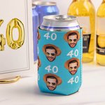 Personalised 12oz Portrait Can Cooler Sleeve with Age and Text Party Favors Birthday Gift for Friends