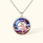 Collier en Argent Sterling Personnalisé avec Gravure et Cristal Pendentif de Gymnastique Cadeau d'Anniversaire pour Elle