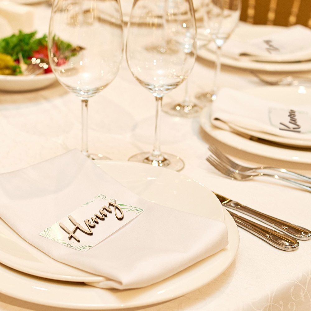 Personalized Wooden Wedding Place Setting Name Card Wedding Guest CALLIE