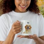 Benutzerdefinierte Keramik-Becher mit niedlichen Haustier Porträt und Name für Tierliebhaber Geschen