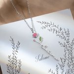 Custom Birth Flower Name Necklace for Her Birthday Wedding Gift Jewellery Name Chain Gift for Women