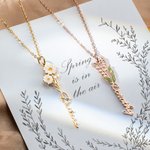 Custom Birth Flower Name Necklace for Her Birthday Wedding Gift Jewellery Name Chain Gift for Women