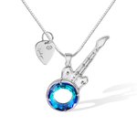 Collier à Personnaliser avec Gravure Pendentif en Cristal Breloque Guitare Cadeau Anniversaire pour Musicien