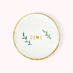 Plateau à bijoux Rameau d'olivier et Bouquet personnalisé