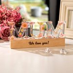 Personalized MOM or MUM Night Light with Flowers Home Decor Birthday Gift Mother's Day Gift for Mother Wife Girlfriend