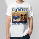 Personalized Unisex Cotton I Like Beer And My Dog T-Shirt with Names