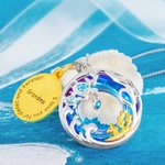 Personalisierte Sterling Silber Schildkröte Halskette mit Kristallen verziert