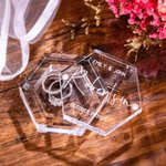 Personalized Hexagonal Acrylic Engraved Ring Box for Wedding Ceremony Proposal