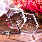 Personalized Hexagonal Acrylic Engraved Ring Box for Wedding Ceremony Proposal