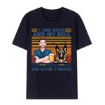 Personalized Unisex Cotton I Like Beer And My Dog T-Shirt with Names