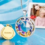 Personalisierte Sterling Silber Schildkröte Halskette mit Kristallen verziert