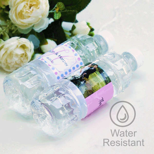 Personalized Photo Water Bottle Labels Great for Wedding Engagement Party