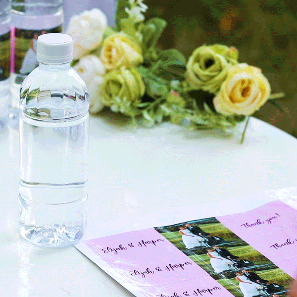 Personalized Photo Water Bottle Labels Great for Wedding Engagement Party