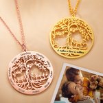 Personalized Tree of Life 1-11 Names Family Necklace for Mother's Day Gift