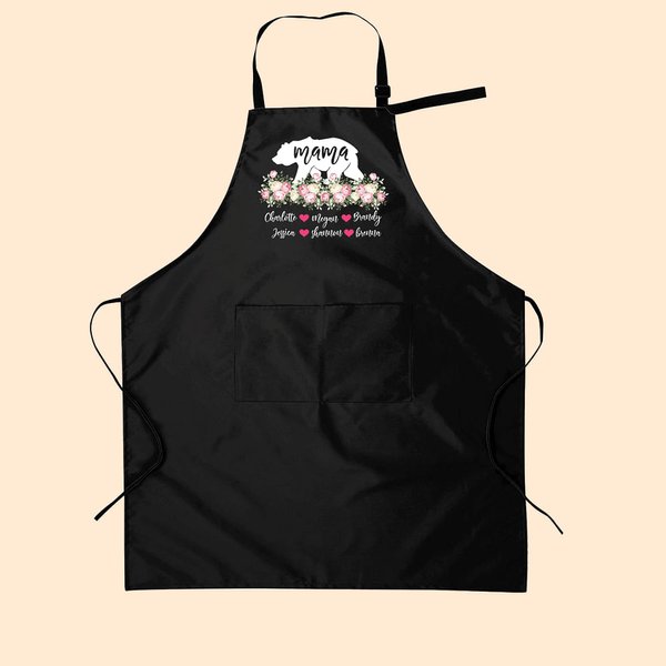 Personalised Mama Bear and Children's Names Apron