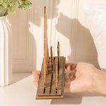 Set de 4 Mamá Osa Personalizada con Cachorros Decoración de Escritorio de Madera para Mamá