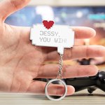 Personalized Pixel Dialog Keychains for Couples and Game Lovers