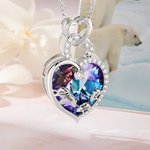 Personalized Mama Baby Bear Necklace with Engraved Names Hearts Pendant Jewelry Adorned with Crystal Birthday Gift for Woman