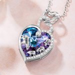 Personalized Mama Baby Bear Necklace with Engraved Names Hearts Pendant Jewelry Adorned with Crystal Birthday Gift for Woman