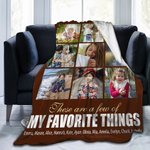 Gepersonaliseerde 9 foto's Collage My Favorite Things Fleece Deken met Namen Moederdag Verjaardagscadeau voor familie Vriendin