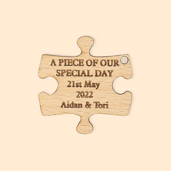 Personalized Wood Wedding Puzzle Favors and Wedding Decor