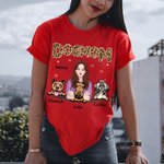 Personalized Dog Mom Cotton T-shirt with Names