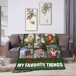Gepersonaliseerde 9 foto's Collage My Favorite Things Fleece Deken met Namen Moederdag Verjaardagscadeau voor familie Vriendin