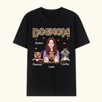 Personalized Dog Mom Cotton T-shirt with Names