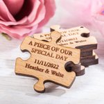 Personalized Wood Wedding Puzzle Favors and Wedding Decor