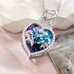 Personalized Mama Baby Bear Necklace with Engraved Names Hearts Pendant Jewelry Adorned with Crystal Birthday Gift for Woman