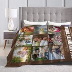 Gepersonaliseerde 9 foto's Collage My Favorite Things Fleece Deken met Namen Moederdag Verjaardagscadeau voor familie Vriendin