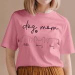 T-Shirt Personnalisé avec Motif Contour Oreilles de Chien Titre Dog Mom Cadeau pour Amoureux des Chiens