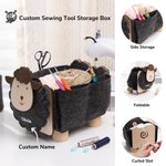 Personalized Sheep Shape Crochet Sewing Storage Organizer Yarn Sewing Tools Accessories Box Birthday Christmas Gift for Tailor Handicraft Lover