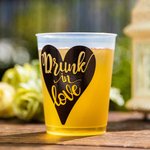 Personalised Set of 10 Disposable Frosted Plastic Cups with 12oz or 16oz for Bridal Shower Wedding Engagement Party Supplies