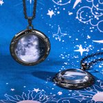 Collier Nom Gravé Personnalisé avec Phase de la Lune ou Carte du Ciel Cadeau Anniversaire