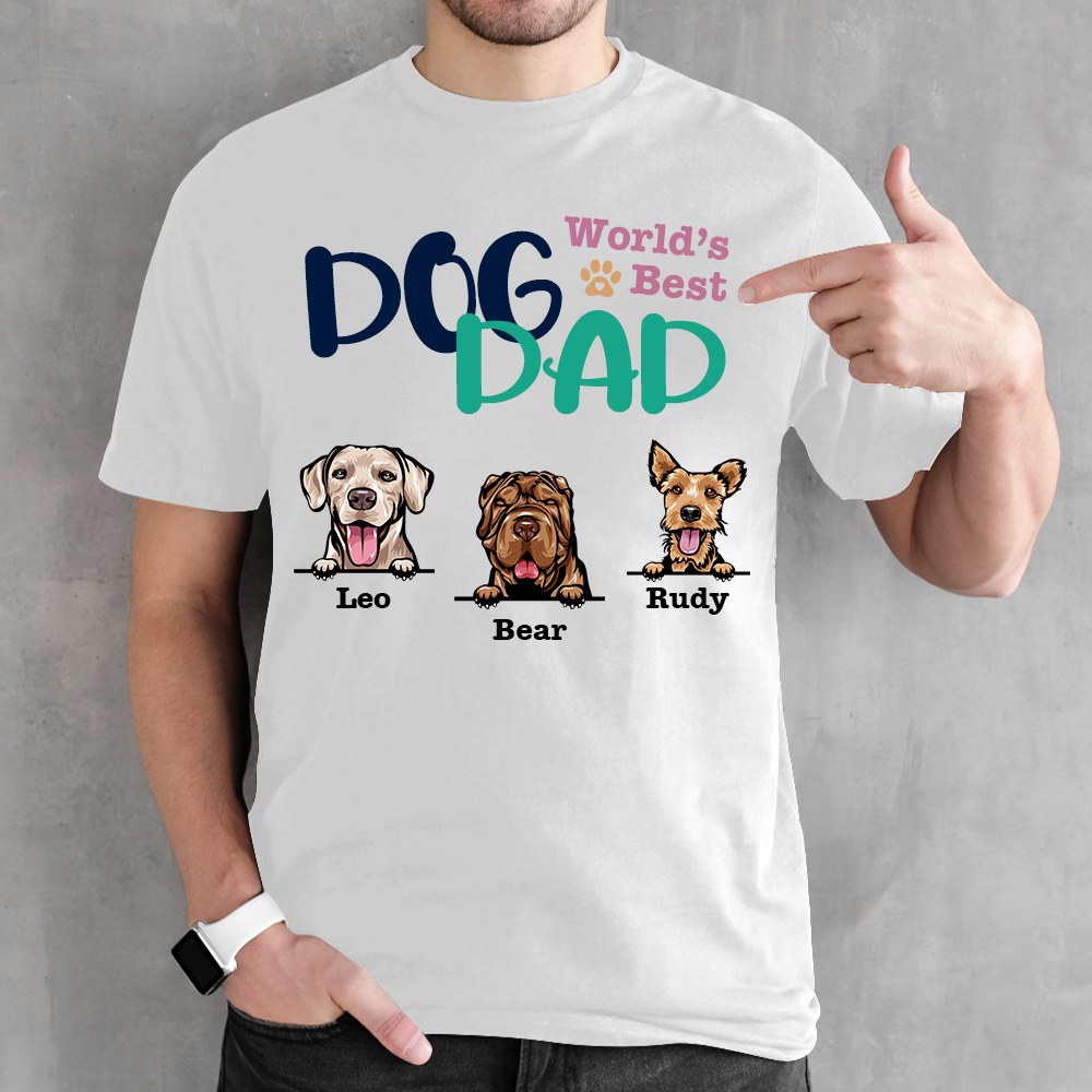 Discover Customized Dog Lover T-Shirt for Dog Dad Father's Day Gift