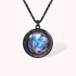 Collier Nom Gravé Personnalisé avec Phase de la Lune ou Carte du Ciel Cadeau Anniversaire