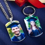 Porte-clés ou colliers de photos de fin d'études personnalisés Accessoires cadeaux pour ami(e) diplômé(e)